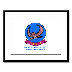 MUAVS2 - M01 - 02 - Marine Unmanned Aerial Vehicle Squadron 2 (VMU-2) with Text - Large Framed Print